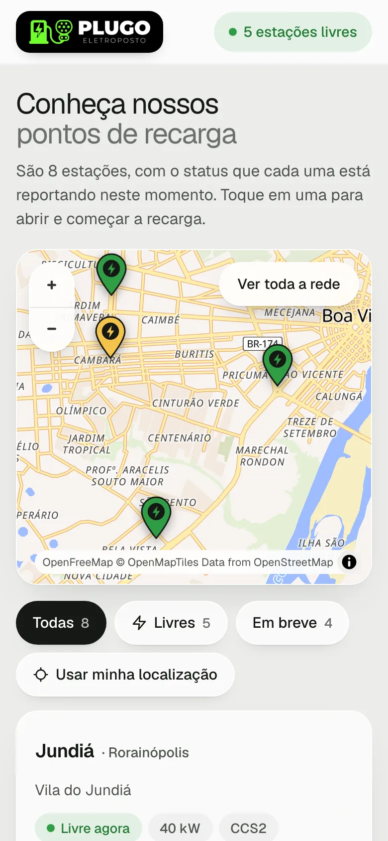 Mapa público no celular